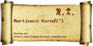 Martinecz Kornél névjegykártya