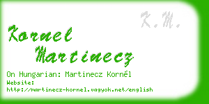 kornel martinecz business card